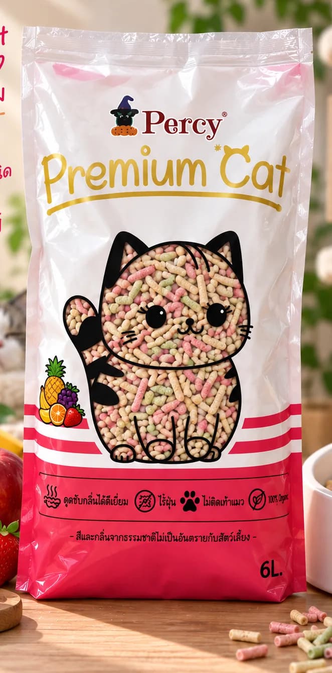 ถุง Percy Premium Cat กลิ่นผลไม้รวม